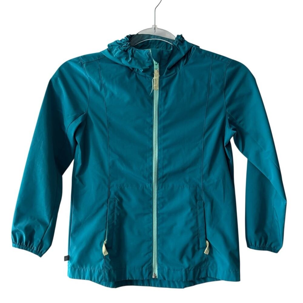 Athleta Girl Water Resistant Long Sleeve Front Zip Hooded Jacket Teal Size XS, 6